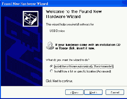  Found New Hardware Wizard