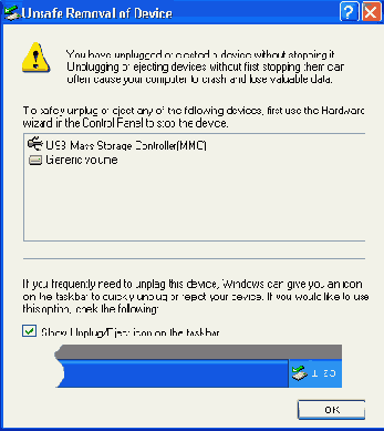  Unsafe Removal of Device
